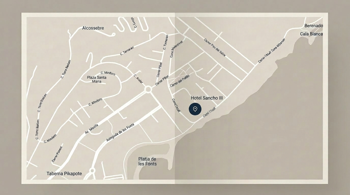 Mapa de ubicación Hotel Sancho III en Alcossebre